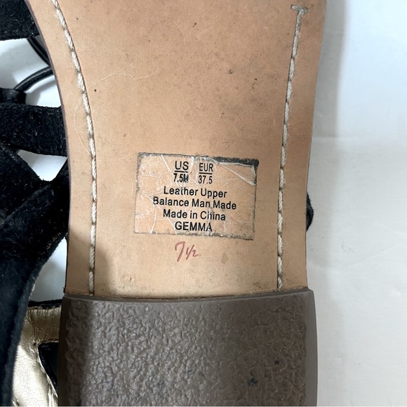 Sam Edelman Gemma Black Suede Gladiator Sandals Size 7.5 - Picture 9 of 10